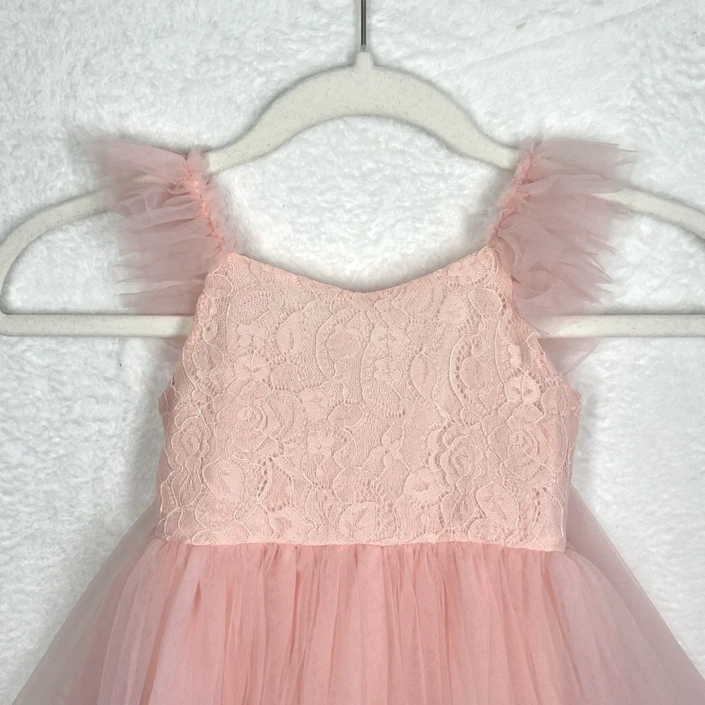 Child's Lace Tulle Tutu Dress 2T 3T Flower Girl Pageant Dress Ball Formal Gown